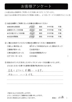 2023年7月21日の有限会社長山自動車整備工場 軽未使用車専門店のお客様