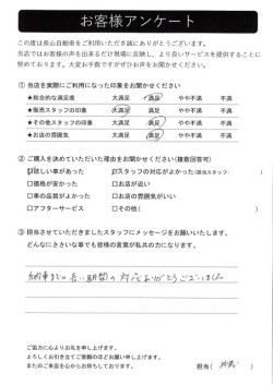2023年10月23日の有限会社長山自動車整備工場 軽未使用車専門店のお客様