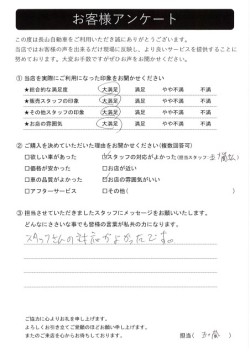 2023年11月12日の有限会社長山自動車整備工場 軽未使用車専門店のお客様