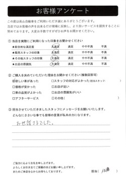 2023年11月13日の有限会社長山自動車整備工場 軽未使用車専門店のお客様