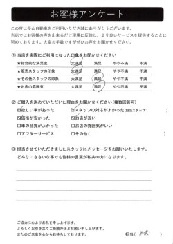 2024年1月28日の有限会社長山自動車整備工場 軽未使用車専門店のお客様