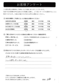 2024年2月23日の有限会社長山自動車整備工場 軽未使用車専門店のお客様