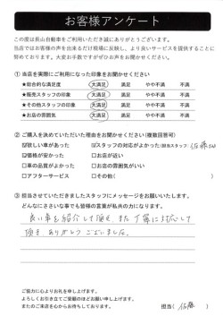 2024年3月23日の有限会社長山自動車整備工場 軽未使用車専門店のお客様