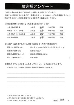 2023年3月7日の有限会社長山自動車整備工場 軽未使用車専門店のお客様